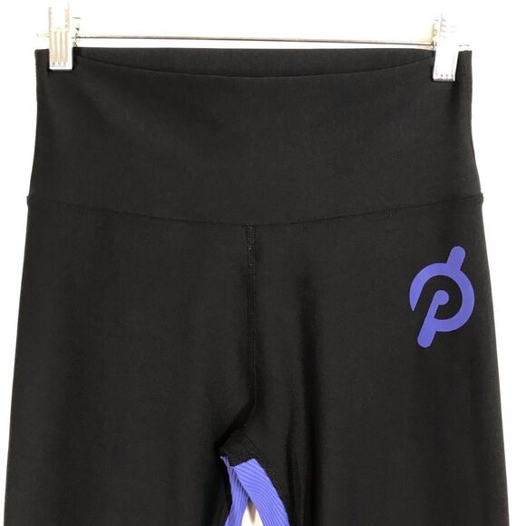 Peloton Women's Black Purple Show Up Rib Leggings Size Large Activewear Cycling - Picture 4 of 8